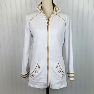 Quacker Factory Zip Front Sweatshirt Jacket Small